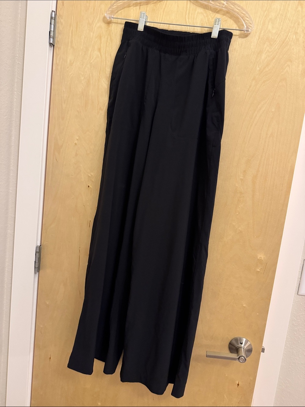 lululemon athletica Black Wide-Leg Track Pants with Elastic Waist